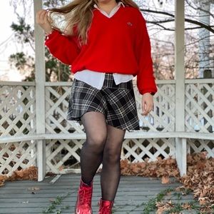 Star City Black and White Plaid Mini Skirt
